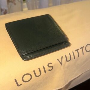 Louis Vuitton Forest Green Leather Card Holder